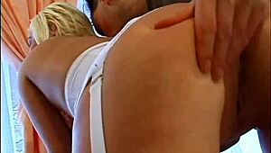 blonde euro babe takes ass to mouth creampie doggystyle and cowgirl