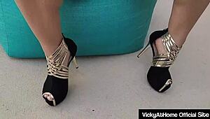 hey vicky vette slobbers on cock in lingerie takes facial load