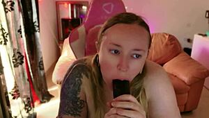 blowjob for you with monster cock dildo 😍💦