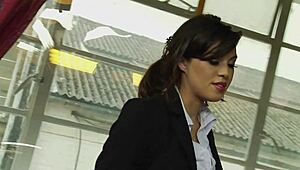 Tiffany doll plugs ass with toys then rides dick to creampie!