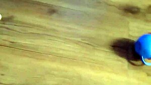 damn she's riding that vibrator hard before the guy jumps in