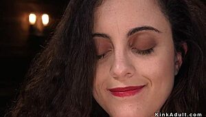 petite babe squirts hard on kinky fucking machine insertion