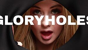 Your hot british girlfriend deepthroats friend's cock cums facial swallows in lingerie blue eyes