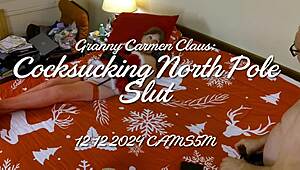 granny carmen claus deepthroats fat bbw cougar cocks at north pole christmas cosplay