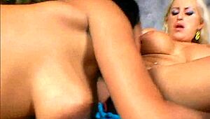 Havana Ginger and Savanah Gold big tits asses in wild threesome fuck