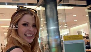 my hot date dragged me to the mall for public sucking then fucked me hard back at her place