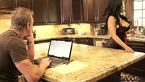 Busty milf grinds back on thick cock in intense doggystyle pounding session