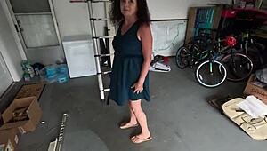 Ali Allure gets drunk with son-in-law then rides his cock doggystyle before creampie