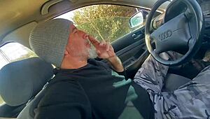 Unfaithful Wife Deepthroats Co-Worker Cock in Car