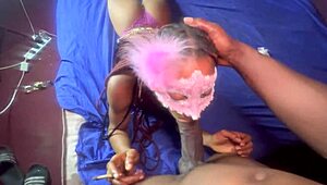 i can't resist this sexy afrolatina's amazing blowjob to daddy before he pounds her swollen young pussy