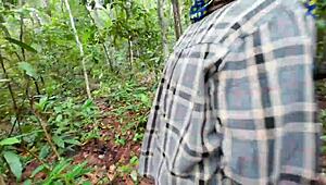 amateur thai villagers fuck hard in public forest 4k outdoor creampie