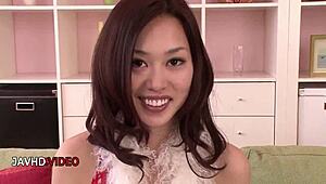 Japanese milf yabuki masturbates pussy in seductive stockings