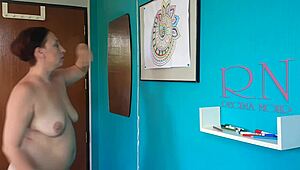 Indian Nudist Paints Naked Mandala Patterns in Art Workshop