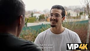 hey daddy, watch this bimbo with fake tits get pounded by old man in group