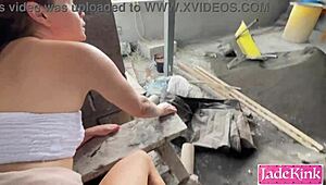 Pervert worker used and fucked me senseless on construction site 😈🔨💦