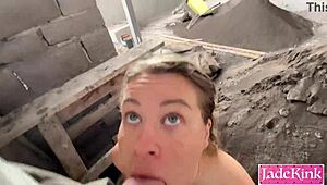 Pervert worker used and fucked me senseless on construction site 😈🔨💦