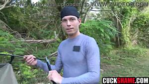 Cuck Hubby Watches Wife DEEPTHROAT And FUCK Stranger Outdoors At Camp Pickup Swingers Share