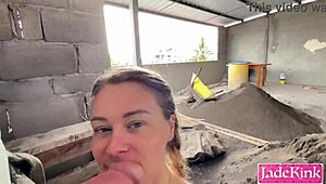 Pervert worker used and fucked me senseless on construction site 😈🔨💦