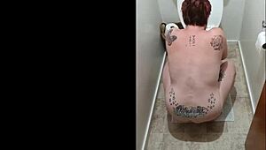 Kiwi Trashy Drunk Milf Submissive Bitch Farting Pussy Close-Up in Toilet Trailer Used Hard by Tattooed Pierced Master