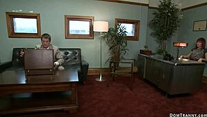 Shemale boss dominates redhead auditioner with kinky anal assfucking hardcore 🍆🔥