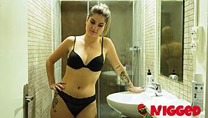 Young rubi vergara devoured by jesus reyes' big black cock in shower doggystyle