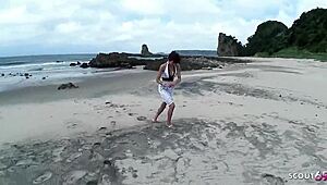 skinny japanese gilf's beach pov blowjob leads to wild uncensored orgasm rush!