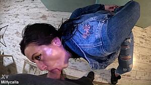 i teased him hardcore till he ripped my jeans for double cumshots on my curvy latina ass