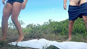 Homemade latina delivers sloppy deepthroat then beach pounding with huge cock