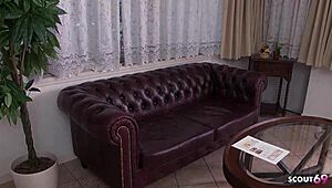 Skinny blonde teen gets oiled in Japanese massage then rides to creampie