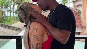 Hey babe, suck that big black cock hard while your boyfriend films every thrust jefão!