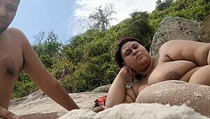 check my huge brazilian milf pussy lips flashing at praia de abricó nudist beach everyone stares!